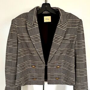 Ellie Tahari plaid cropped blazer